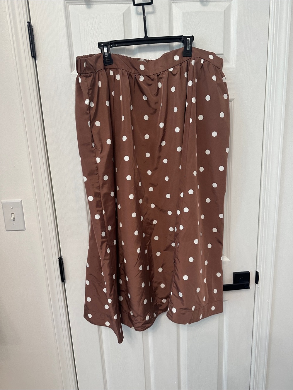Brown Polka Dot Midi Skirt - Classic Women’s A-Line worn once